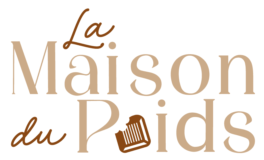 Logo de la Maison du poids sur fond transparent, avec baseline